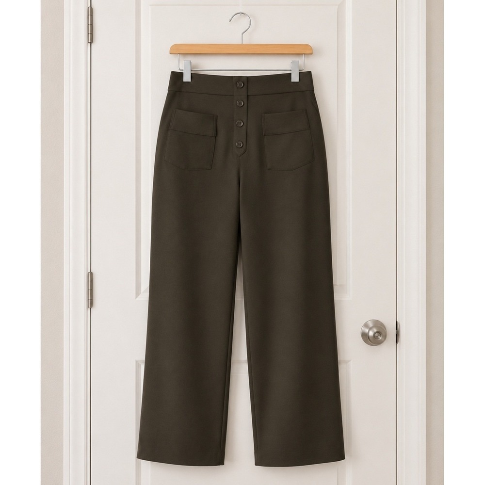 Halara DayStretch Pants Forest Green High Waist Straight Leg Pockets Large Tall